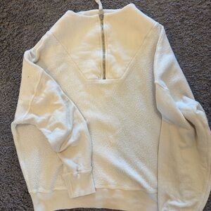 THE GREAT. Off-White Sweatshirt with Zipper